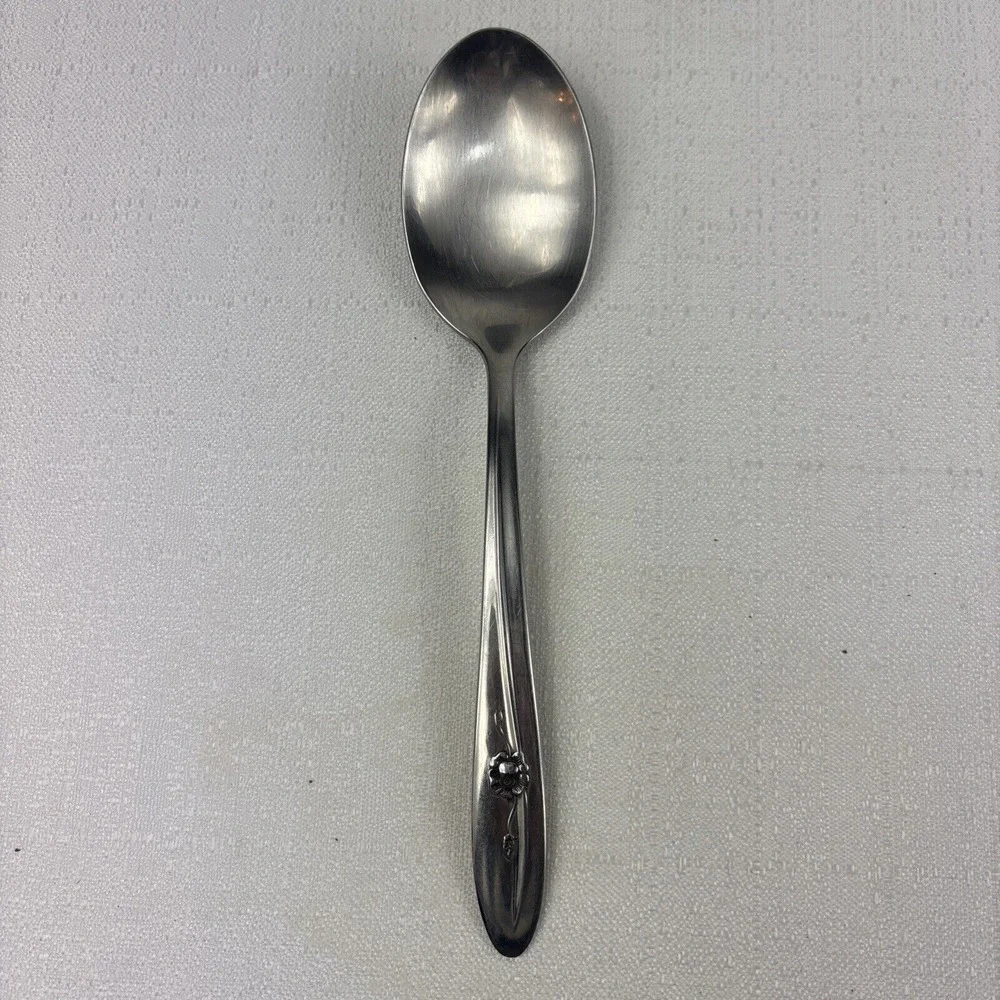 Sears Roebuck Provincial‎ Rose Stainless Tradition Serving Spoon 8 3/8